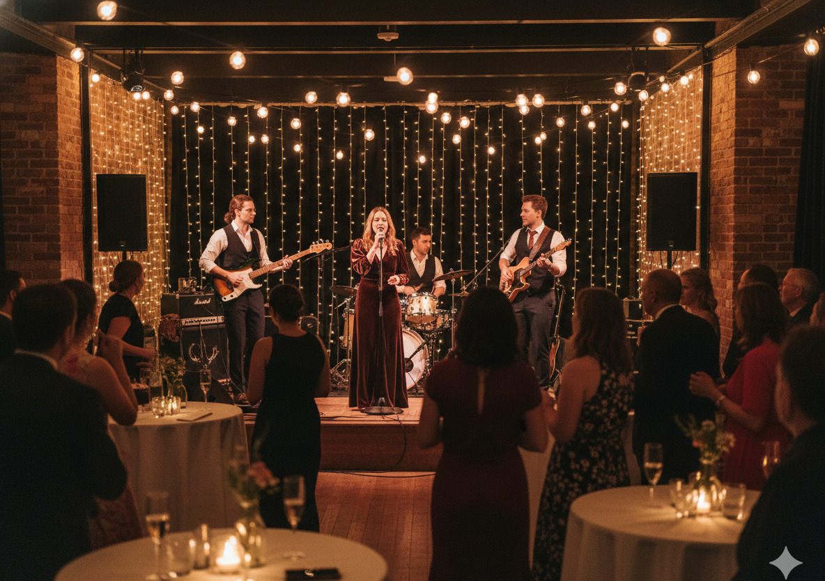 Live band performing at an intimate celebration